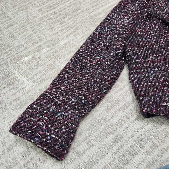Chico's Women's Sparkle Tweed Jacket purple size 0 or S ladies - Picture 9 of 12